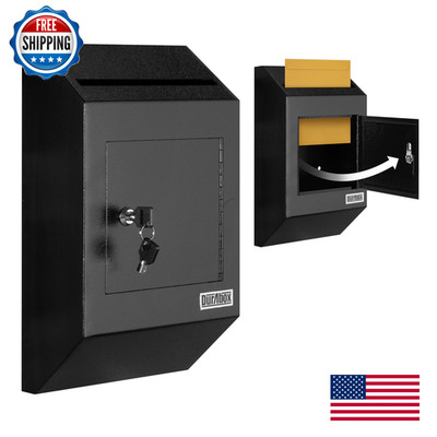 Durabox Drop Deposit Safe 10 X 4 X 16 Heavy Duty Steel Slim Profile Wall