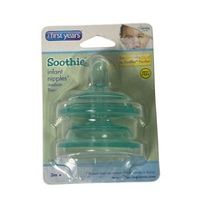 The First Years Soothie Infant Bottle Nipples Medium Flow 3m New