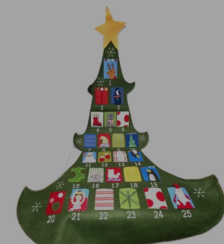 Pottery Barn Kids Advent Calendar Tree Hanging Felt Pockets 2010 Christmas  - Image 2 of 4