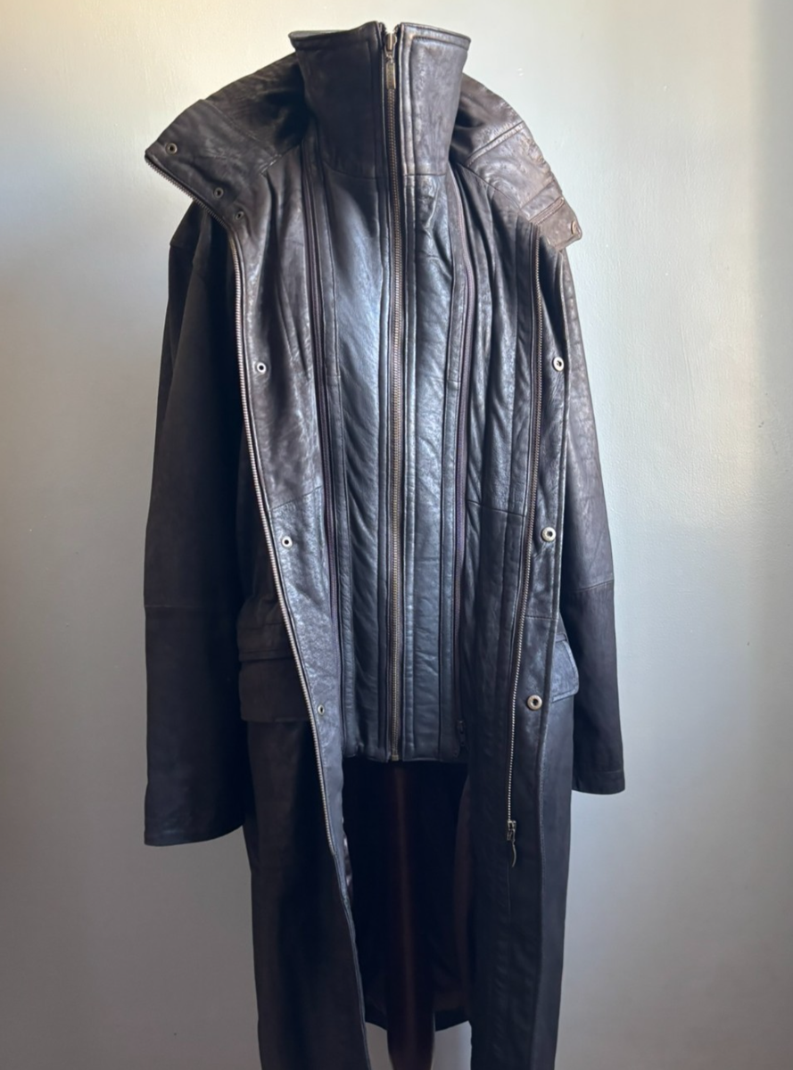 LAKELAND KIRKLAND RANCHER COAT 46 LONG LEATHER TRENCH rrp£399