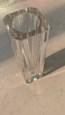 Orrefors Odyssey Clear Vase With Label  7  Tall Sweden with signature
