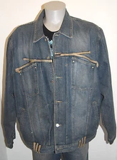 Marithe Francois Girbaud denim jacket mens 2XL oversized blue baggy MFG XXL 2X