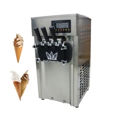 3 Flavors Soft Ice Cream Machine Ice Cream Maker 110V 1200W LED Panel 16-18L/H