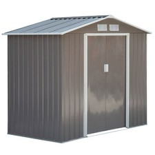 Outsunny Capanno Casetta da Giardino in Ferro Porta Utensili 2 Porte Scorrevoli