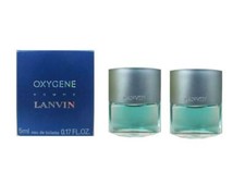Lanvin Oxygene Homme COLOGNE Men LOT 2 X 0.17oz/ 5ML EDT Splash TRAVEL MINI