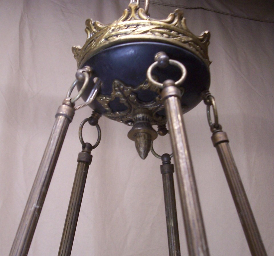 Vtg French Empire Chandelier Brass Spanish Beautiful MCM Light Fixture