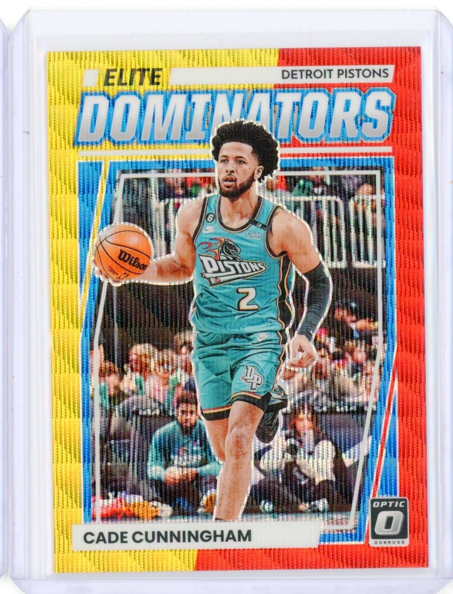 2022-23 Panini Optic Asia Dominators CADE CUNNINGHAM Red GOLD Wave Prizm 92/99