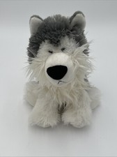 Aurora Destination Nation Plush 12" Shaggy Gray Wolf Husky Pup Puppy Cub