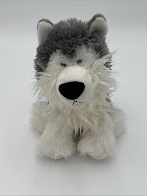 Aurora Destination Nation Plush 12'' Shaggy Gray Wolf Husky Pup Puppy Cub