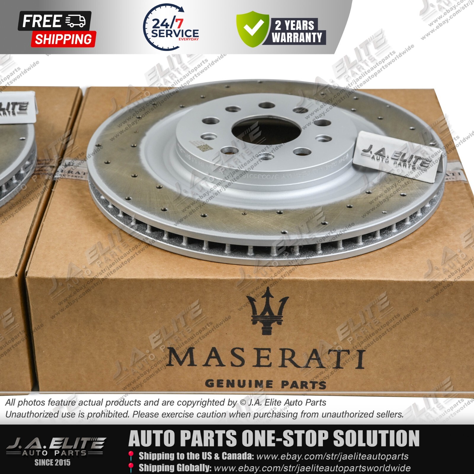 4 pcs Front Rear Brake Rotor kit With Holes for Maserati Quattroporte Ghibli 17+