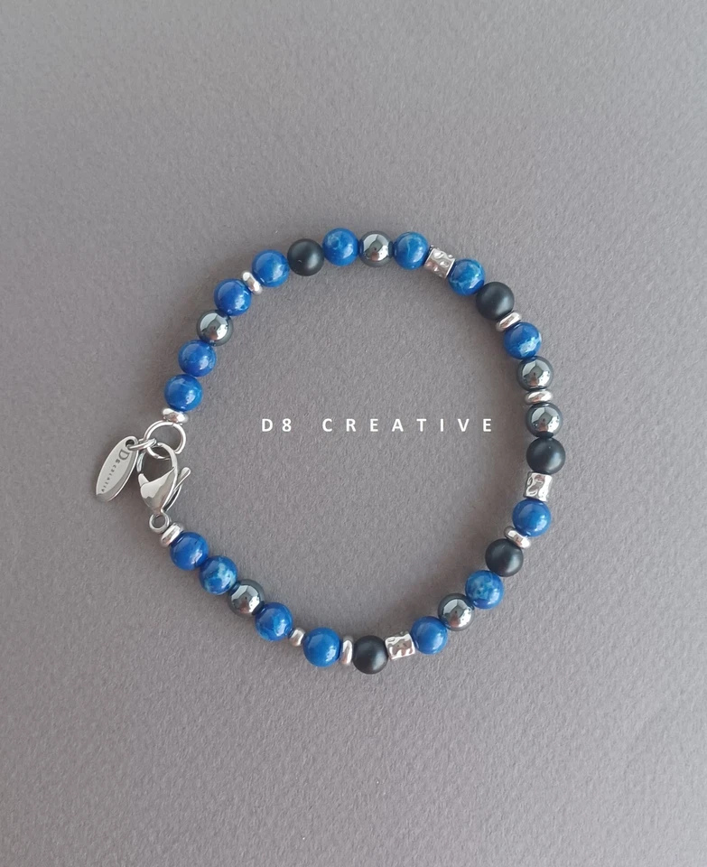 Новые мужские яшма с ониксом и из нержавеющей стали вручную сплетенный 4 шт комплект браслет - Изображение 2 из 4