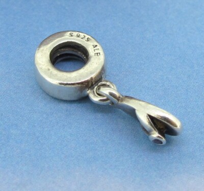 Pandora ALE S925 Sterling Silver Purple Quartz Flip Flop Dangle