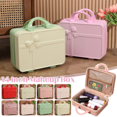 Mini Suitcase 14inch Makeup Box Storage Luggage Zipper Lightweight