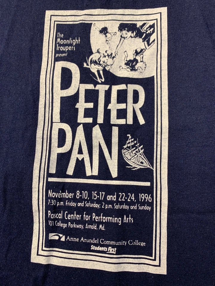 PETER PAN 1996 VINTAGE BANDA Y2K HOMBRE CAMISA JERSEY CAMISETA FRUIT OF THE LOOM TALLA XXL Foto 4 de 4