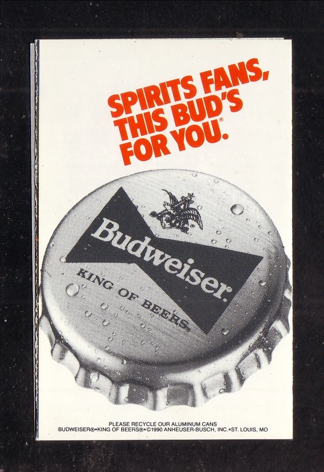 Boston Red Sox Roger Clemens Wade Boggs 1990 calendario de bolsillo WSBK Budweiser Foto 2 de 2