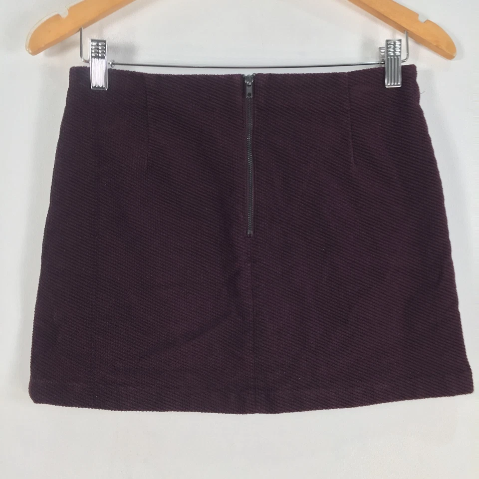 Cooperativa Mujer Mini Falda Talla S Aus 8 Borgoña Rojo Cremallera Mezcla Algodón 064590 Foto 3 de 4