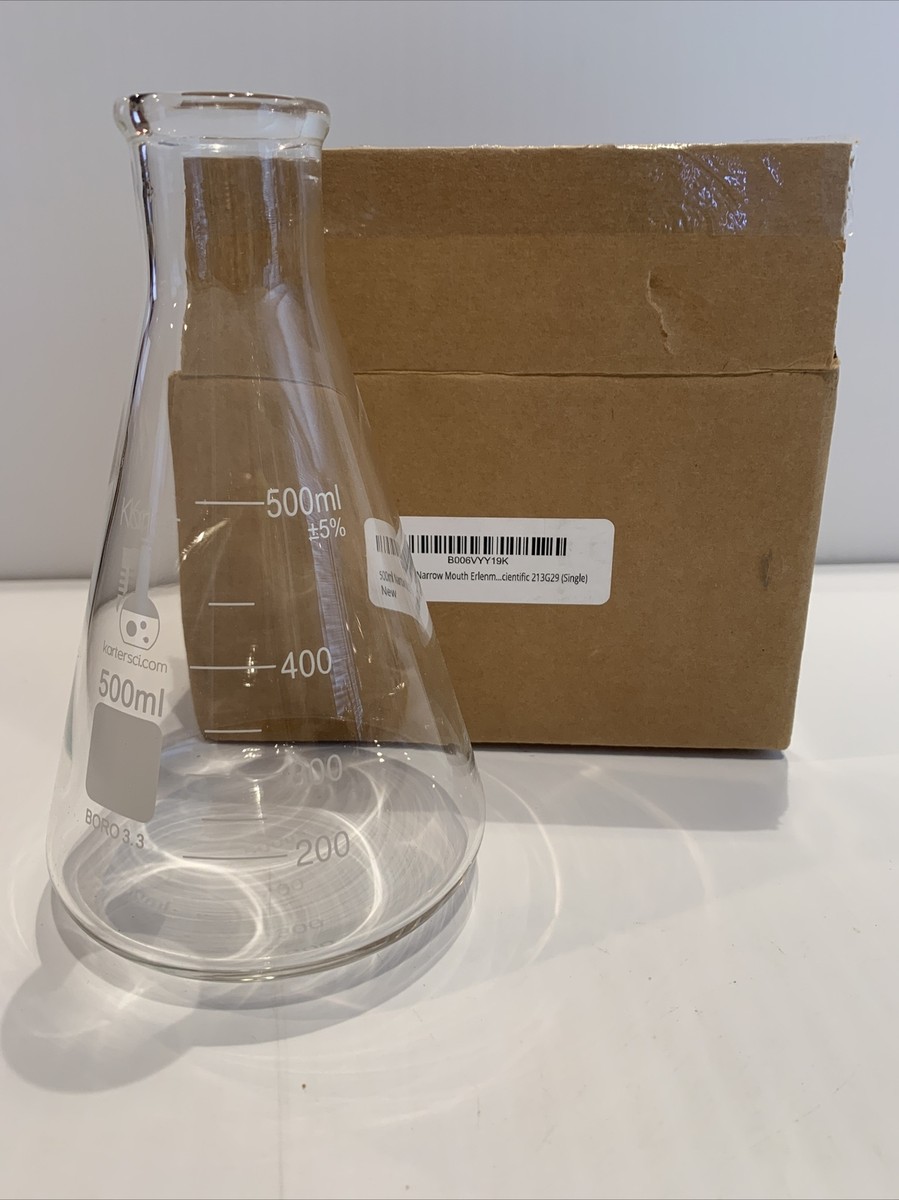 Pyrex Lab Flask Glass Flask PYREX 250mL Narrow Mouth Erlenmeyer Flasks With Heavy Duty ...