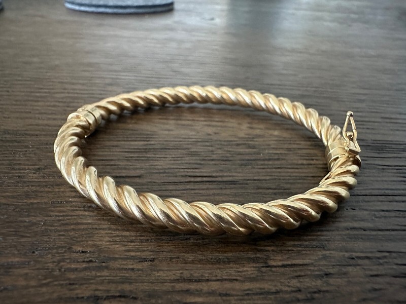Gemporia Gold Tone Sterling Silver Rope Twist Bangle 15.90g 