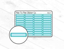 1453-7 Turquoise Rounded Labels Planner Stickers.