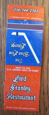 HOCKEY MATCHBOOK MATCHCOVER: LORD STANLEY (STANLEY CUP RELATED) (SPORTS) -C13