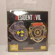 Resident Evil Raccoon City Police Department Enamel Pins Official Badge Set Of 2
