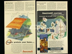 1955 MCM Copper Pipes Anaconda Home Improvement Print Advertising 664A
