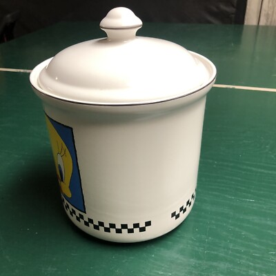 Vtg 1993 Tweety Bird Warner Brothers Ceramic Cookie Jar Double