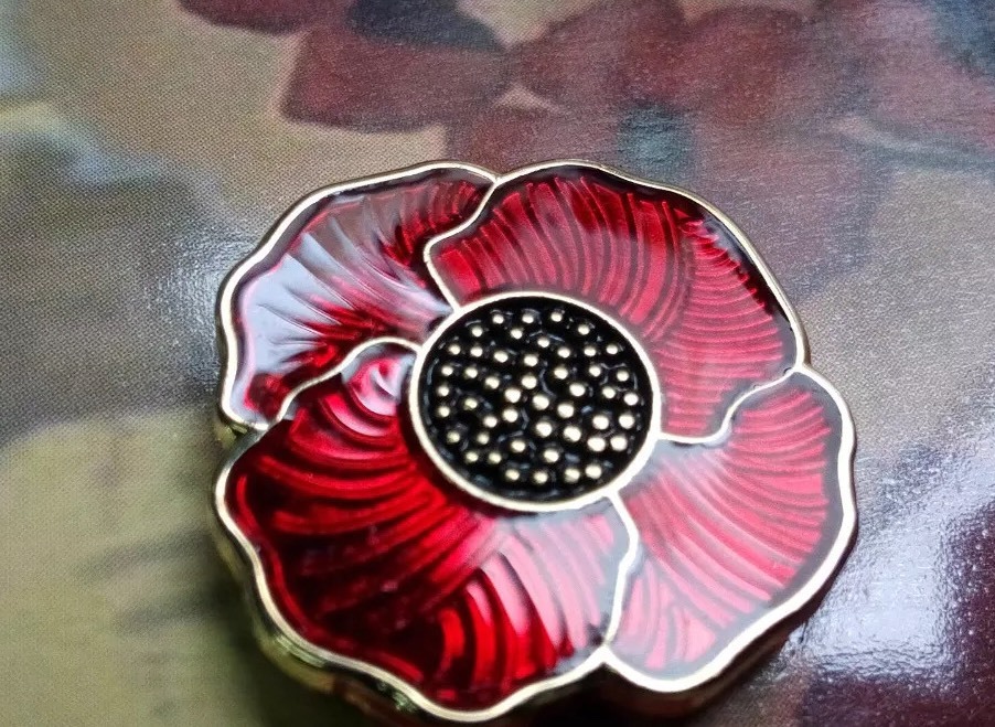 The Red Poppy * Remembrance Day Lapel Pin *ANZAC Day* On Card eBay