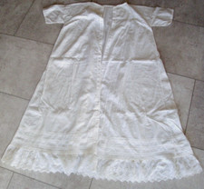 Vintage Doll Dress White Cotton Baby Dress with Eyelet Ruffles