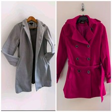 Buy One Get 1 Free! New Look Size 8-10 Grey Unlined Long Formal Coat