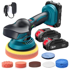 Dual Action Car Polisher Buffer Machine Cordless 6" Sander Polishing Kit Battery