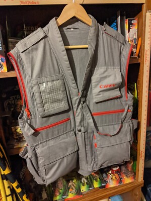 Rare Vintage 90s Canon Photography Men's Gray Multi Pocket