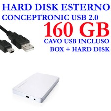 HDD HARD DISK ESTERNO 160GB 2,5" USB 2.0 CHD2MUW PER VIDEO MUSICA FOTO BIANCO