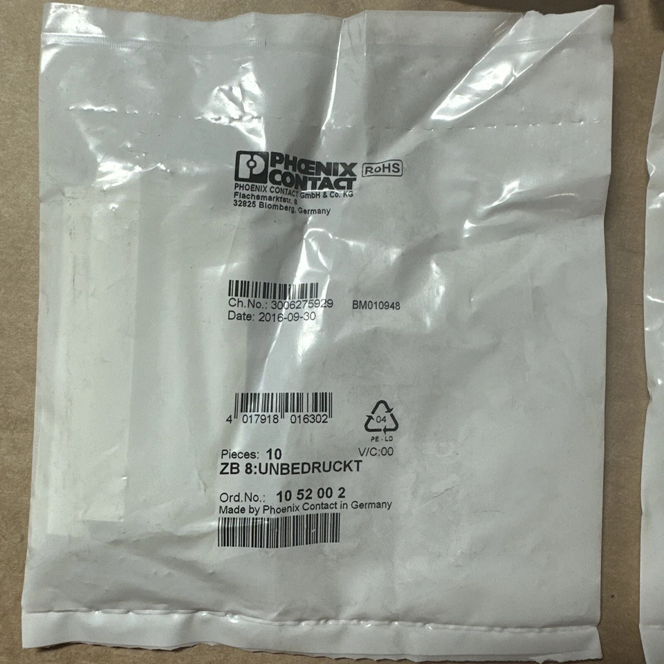 (4) NEW SEALED BAGS- Phoenix Contact 1052002 Marker Strip 10/Bag || FAST SHIPPED - Image 2 of 2