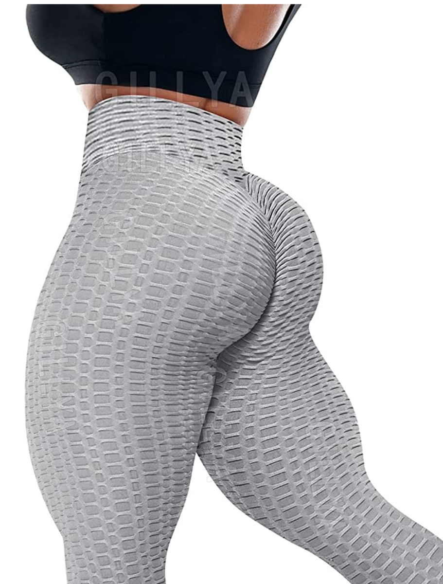 GILLYA Butt Lift Ruched Leggings Yoga Pants Textured Booty Lifting Sz XL -  Grey | eBay