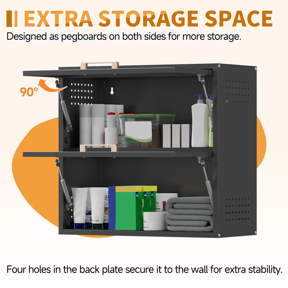 Wall Cabinet 2-tier Kitchen Cabinet With 2 Doors For Bathroom Medicine Cabinet - Image 3 of 4
