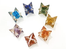7 Chakra Beautiful Orgone Energy Star Set Healing Reiki Meditation Natural Stone