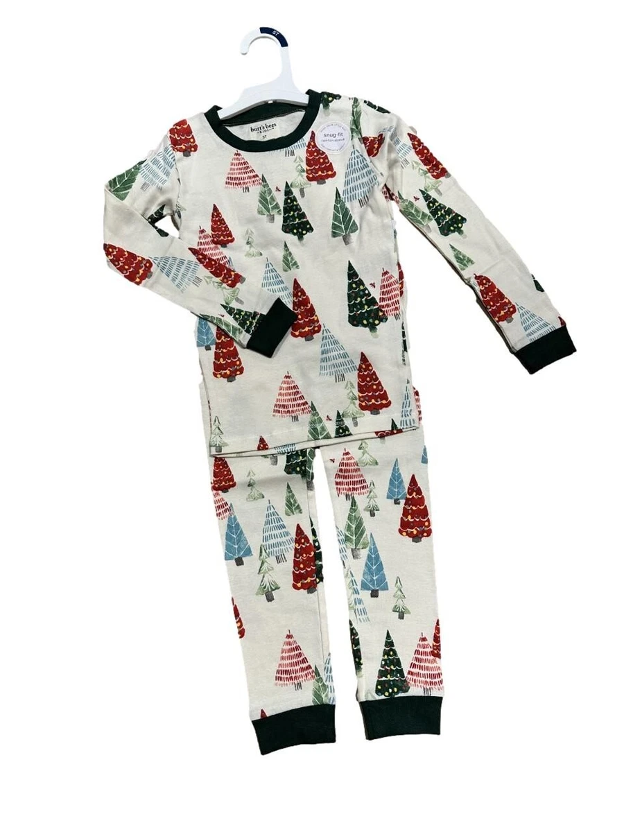 Burt s Bees Toddler 2pc Whimsical Woods Organic Cotton Pajama Set Green 5T