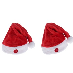 Cappello Di Natale.2 Pezzi Cappello Elettrico Di Natale Musica Flanella Cappello Di Babbo Natale Ebay