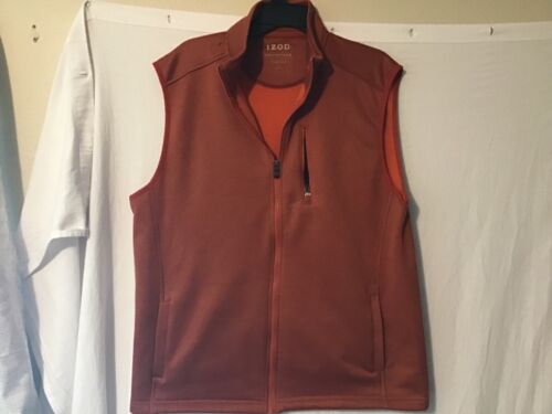 Izod Advantage Performance Natural Stretch Weste Jacke Full Zip Orange Herren L