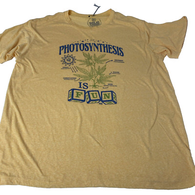 PHOTOSYNTHESIS IS FUN T-shirt XL Chemistry Plants Weed Yellow Solid Threads New