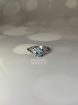 925 Silber Blau Topas verstellbarer Ring, Vintage Verlobungsgeschenk Schmuck für sie