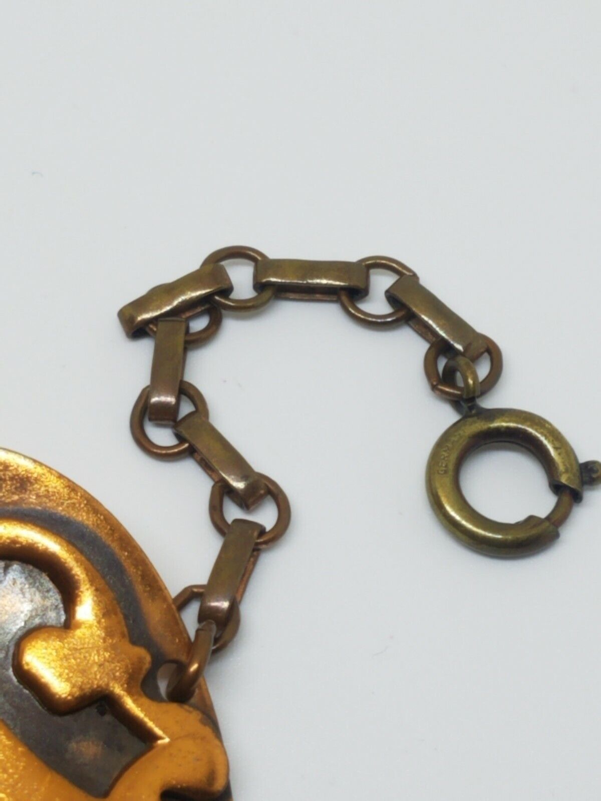 Vintage Modernist Copper Chunky Wide Link Bracelet - image 6