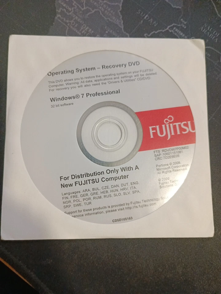 Disco de recuperacion  Windows 7 Professional 32 bits X86 Recovery con memoria - Imagen 4 de 4