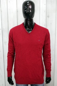 Maglione Tommy Hilfiger Uomo Taglia L Rosso Lana Pullover Sweater Logo  Maglia | eBay
