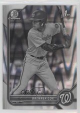2022 Bowman Draft Chrome Black & White RayWave Refractor Brenner Cox 0tg5