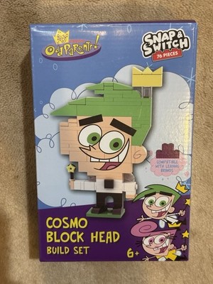 NEW! THE FAIRLY ODD PARENTS - COSMO BLOCK HEAD - Snap & Switch Build Set 76 pcs