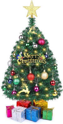 Small Mini Christmas Tree with Lights, 2 Ft Little Table Top Christmas Tree