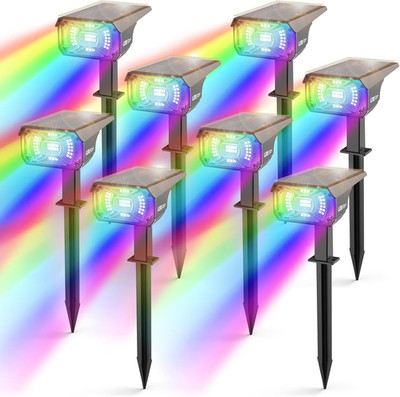 Solar Spotlights Outdoor, 40 LED S Color Changing RGB Waterproof Landscape Light