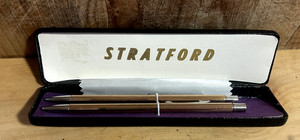 Vintage Stratford Pen & Mechanical Pencil Set in Original Case appears unused